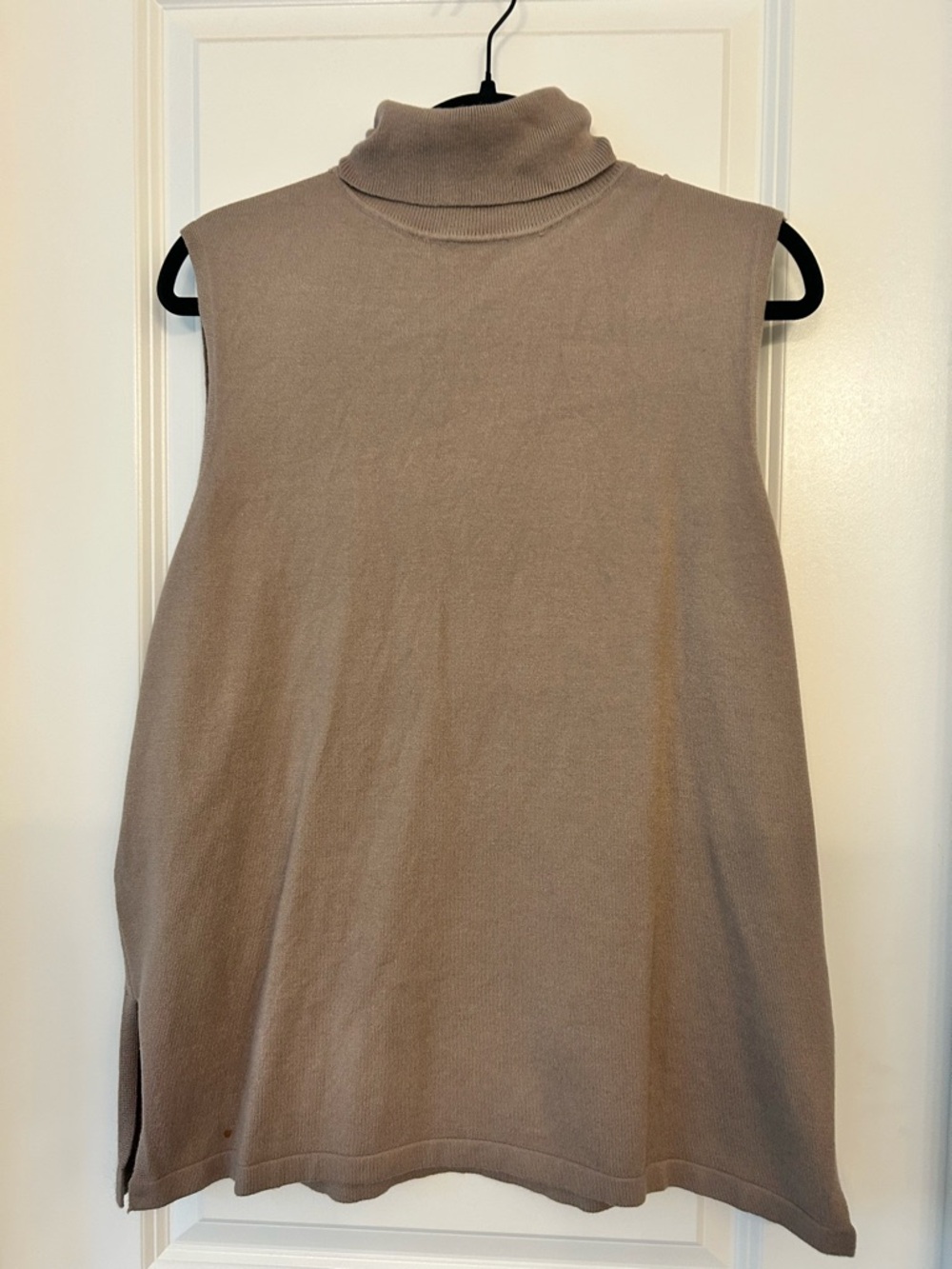 Shein Curve Sleeveless Turtleneck Sweater Top Taupe 1XL